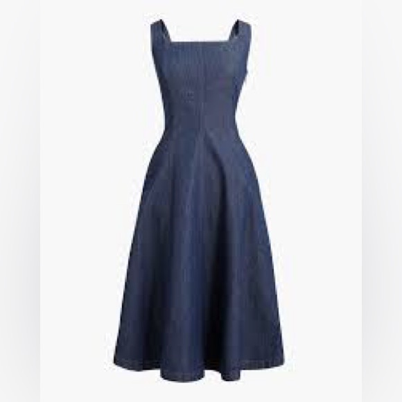 J. Crew Chambray Midi Dress Size 0 - Picture 4 of 9